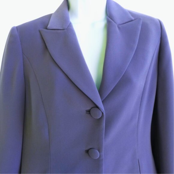 Italian Vintage Laurie Quality Blazer Purple 3 Button Closures 2 Zip Hip Panels - Picture 3 of 8